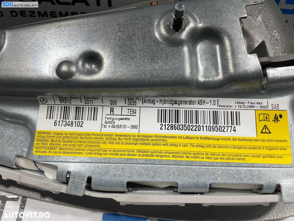 Airbag din Scaun Dreapta Fata Pasager Mercedes Clasa E Class W212 2009 - 2012 Cod A212860350 212860350 [L3920] - 2