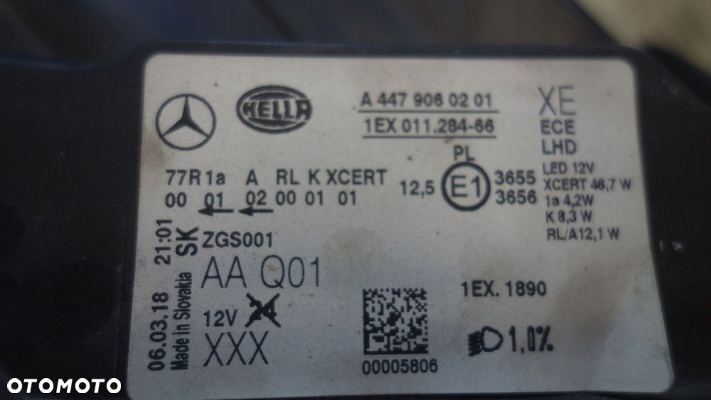 LAMPA PRAWA PRZÓD MERCEDES VIANO W447 A4479060201 - 5