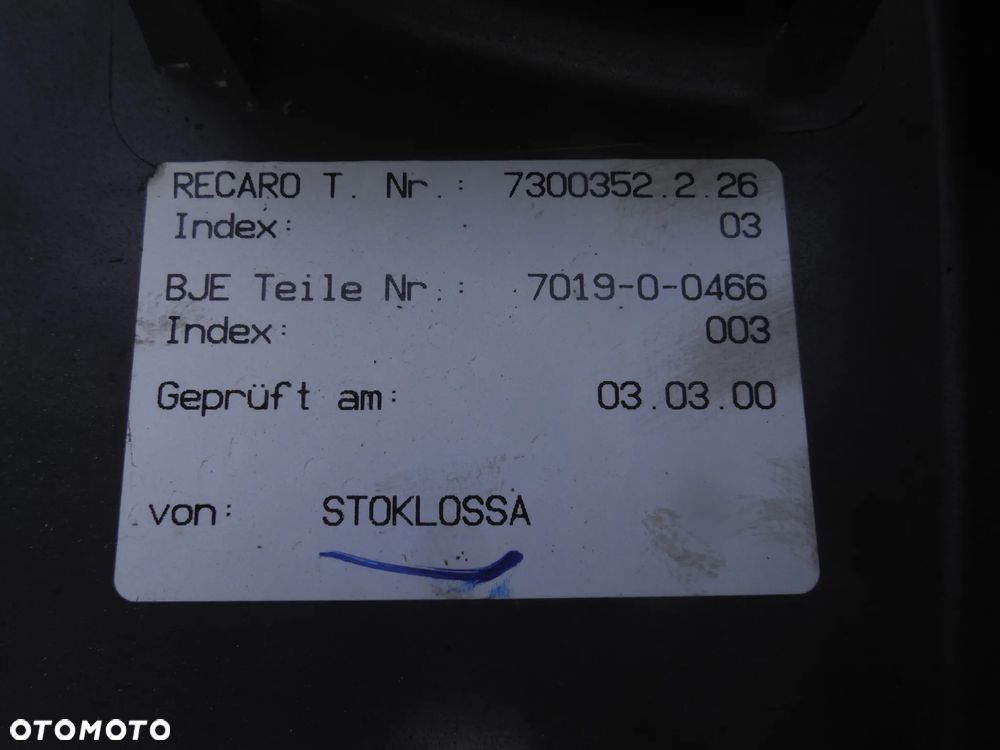 AUDI A3 S3 8L REGULACJA FOTELA RECARO 73003022 WTYCZKI INSTALACJA - 4