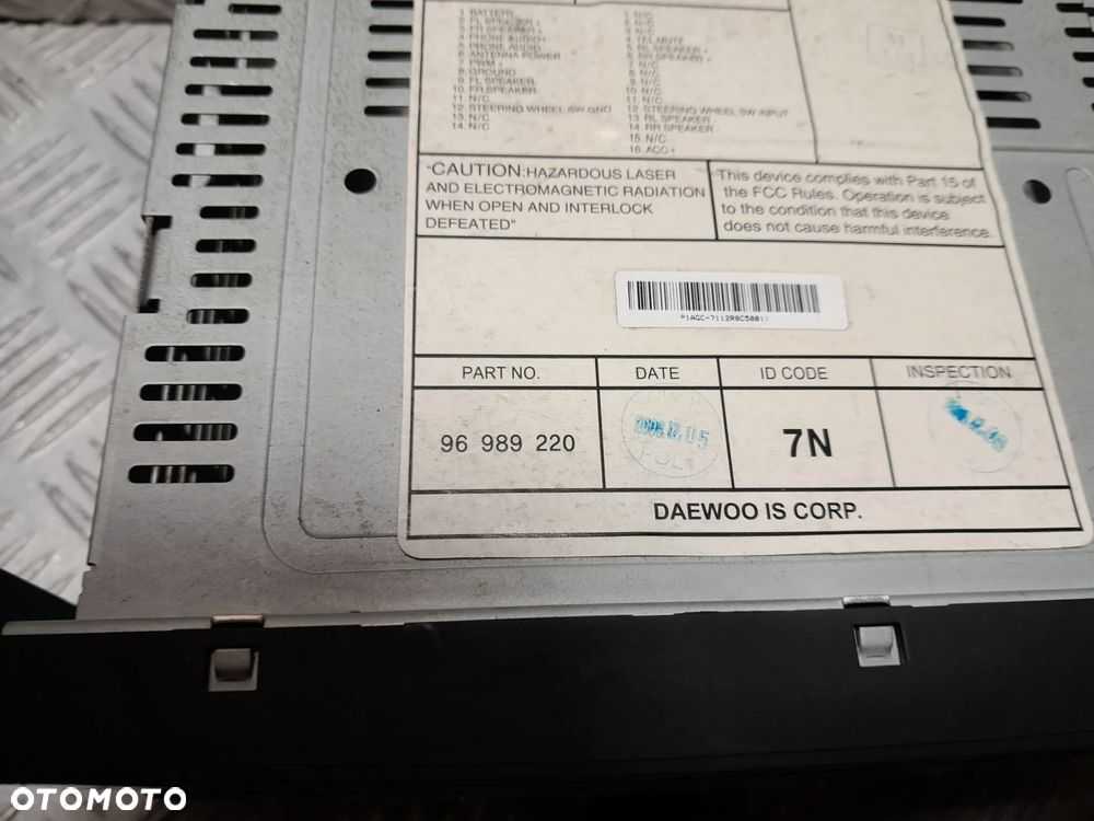 CHEVROLET AVEO T255 RADIO CD FABRYCZNE AUX 96989220 - 5