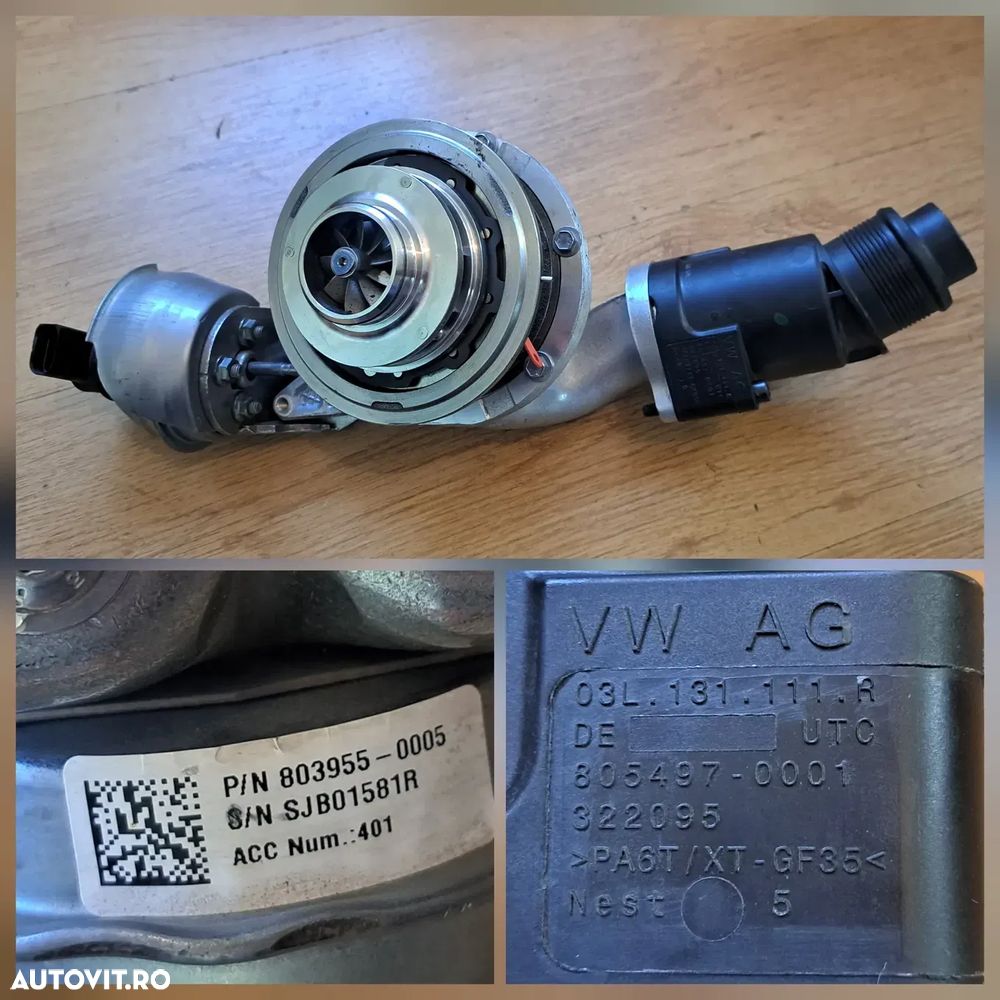 Turbina turbo turbosuflanta garrett 2,0 tdi vw volkswagen transporter T5 T6 7H audi A3 A8 2009-2015 crafter amarok dupa 2010 pompa inalta presiune delphi 1,2 tdi SKODA Fabia Praktika Roomster VW Polo - 6