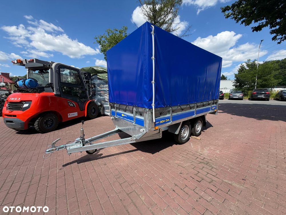 Inny Przyczepa Vesta 30HDA Hochlader DMC 750 kg 301x150x38 2 osie ze stelażem i plandeką H120 spawana rama koła pod spodem - 8