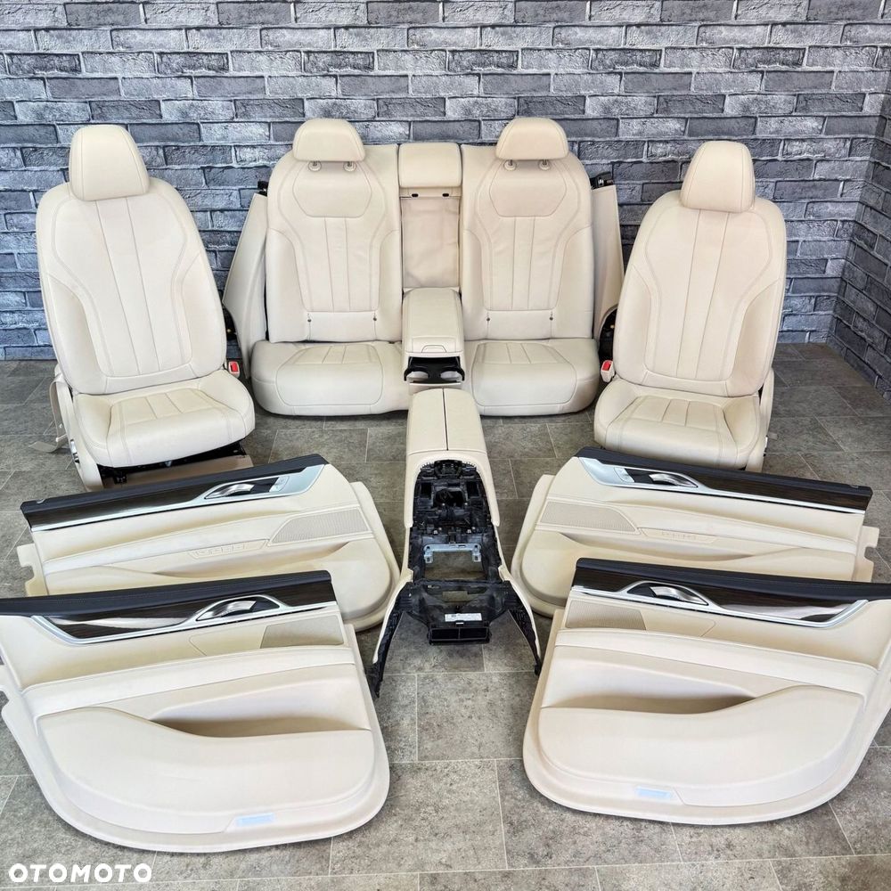 BMW 7 G11 WNĘTRZE FOTELE KANAPA BOCZKI TUNEL SKÓRA DAKOTA BEŻ MEMORY - 1