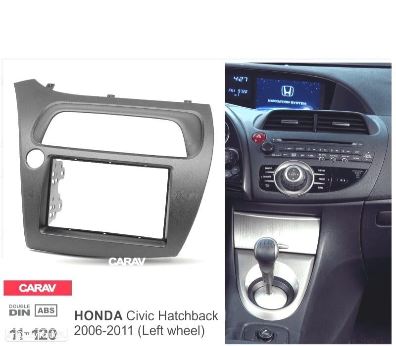 MOLDURA ADAPTADOR PRETO PARA RADIO 2-DIN PARA HONDA CIVIC HATCHBACK 06-11 - 1