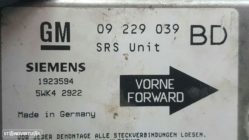 CENTRALINA AIRBAG OPEL VECTRA B 1999 -09229039 - 3