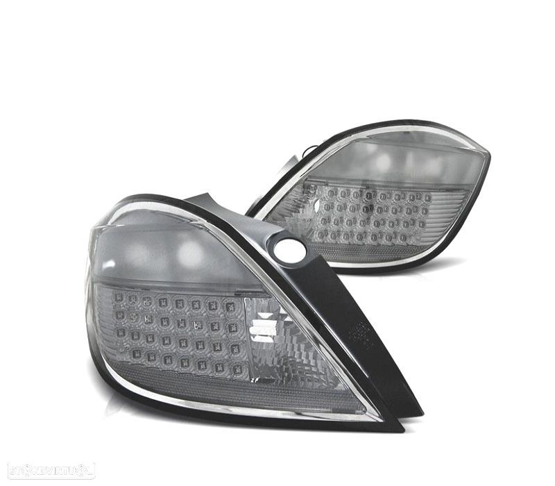 FAROLINS TRASEIROS PARA OPEL ASTRA H 04-09 LED FUNDO CROMADO FUMADO - 1