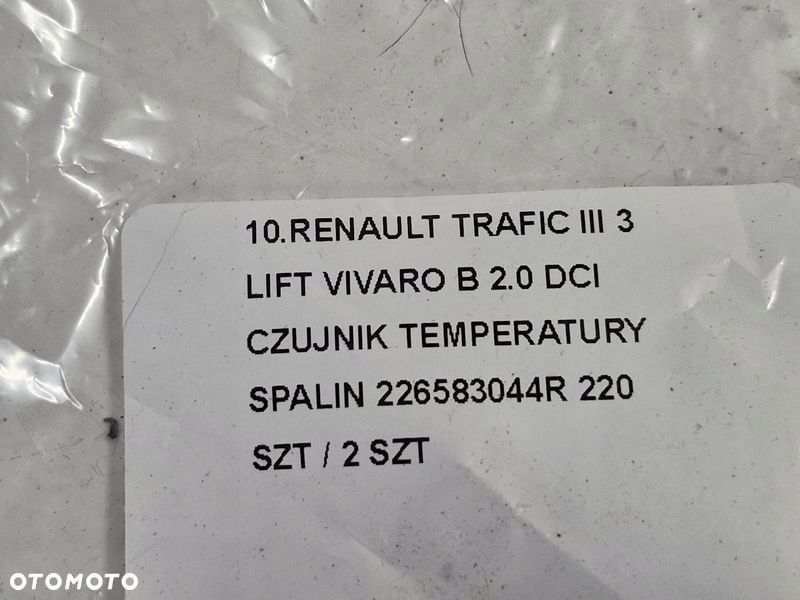 RENAULT TRAFIC III 3 LIFT VIVARO B 2.0 DCI CZUJNIK TEMPERATURY SPALIN - 8