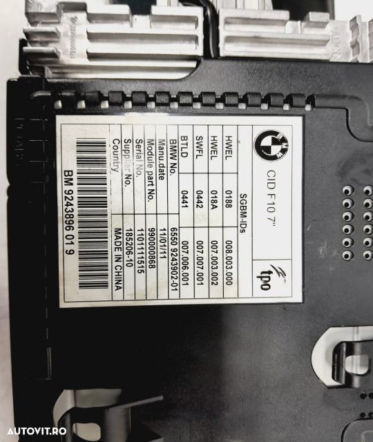 Display 9243902-01 BMW Seria 5 F11  [din 2009 pana  2013] seria - 5