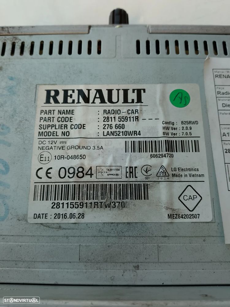 ECRA MULTIFUNÇÕES RENAULT CLIO IV / 281155911R - 2