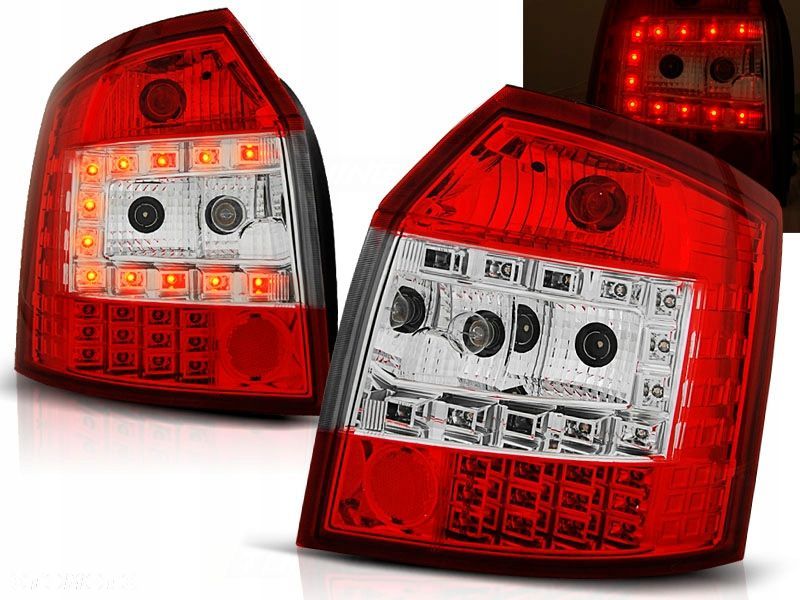 Lampy tylne kpl Led Tuning RedWhite Audi A4 b6 małysz 8e 8e9 Avant Kombi 00 - 1
