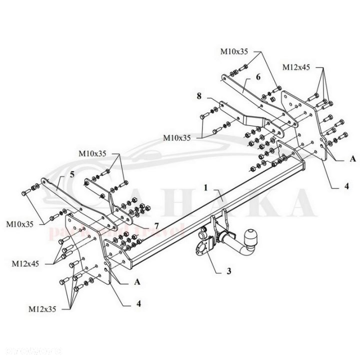 Hak Holowniczy Automat Do Nissan Pick-Up, Double Cab D22 2002-2005 (4X4, Zderzak Rurkowy) - 2
