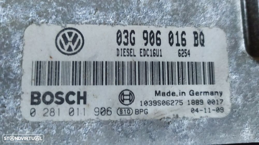 CENTRALINA DO MOTOR VOLKSWAGEN TOURAN 2.0TDI BKD 03G906016BQ 0281011906 - 2