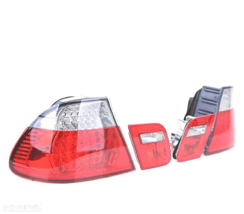 FAROLINS TRASEIROS LED BMW SÉRIE 3 E46 COUPÉ 99-03 VERMELHO TRANSPARENTE - 5