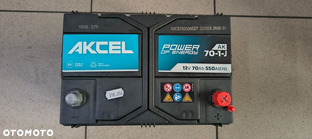 AKUMULATOR AKCEL 12V 70Ah 550A NOWY - 1