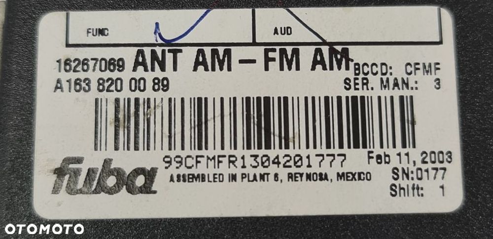 WZMACNIACZ ANTENY MERCEDES W163 A1638200089 - 3