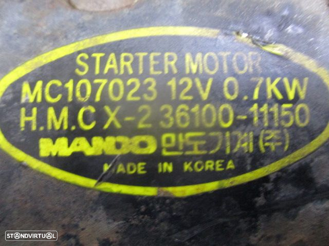 Motor De Arranque MC107023 HYUNDAI PONY 1994 1.3 I HYUNDAI ACCENT 1997 1.3 I   0P - 3