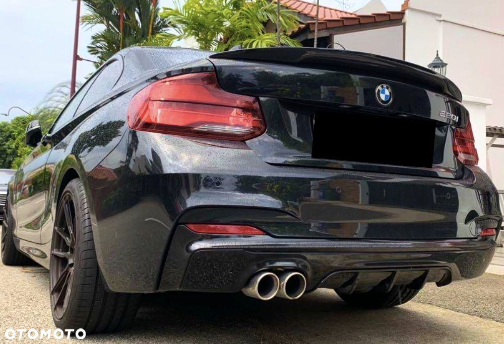 BMW F22 F23 Dyfuzor Tylnego Zderzaka M-performance Lotka Czarny Połysk - 3