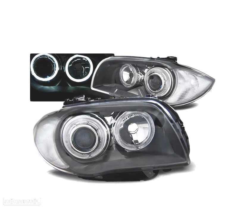 FARÓIS BMW E81 E87 E82 E88 04-11 ANGEL EYES LED - 1