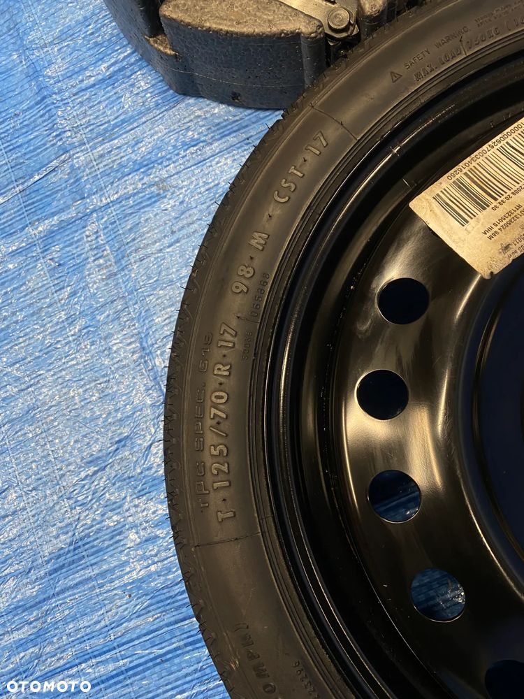 KOŁO ZAPASOWE DOJAZDOWE 17" 5x120 67,1mm OPEL INSIGNIA A KOMPLET ZESTAW NAPRAWCZY LEWAREK GAŚNICA TRÓJKĄT OPONA CONTINENTAL T125/70R17  RT13235015 - 7