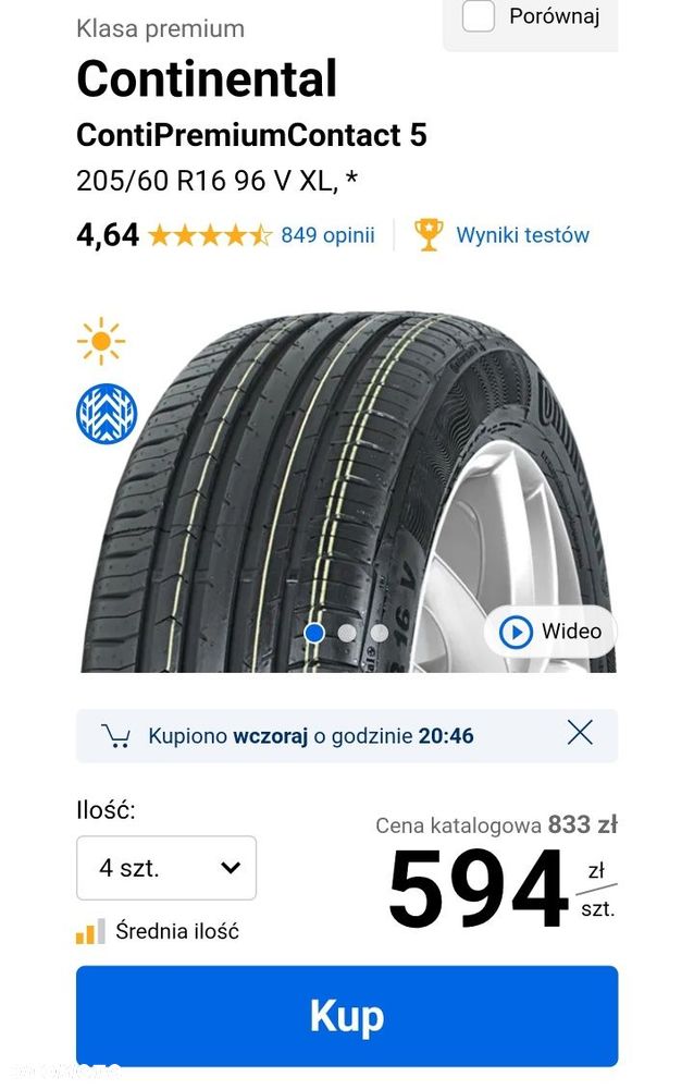 205/60R16 opony letnie Continental. Jak nowe 2024r. Wysyłka montaż. - 9
