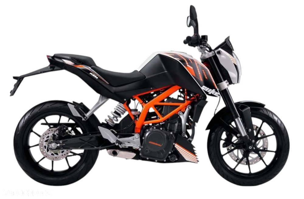 KTM DUKE 390 reflektor lampa czasza owiewka wypełnienie licznik błotnik kierownica lusterko manetka felga tarcza zacisk pompa zawieszenie silnik moduł regulator zbiornik siedzenie set podnóżek stelaż stopka chłodnica tłumik - 1