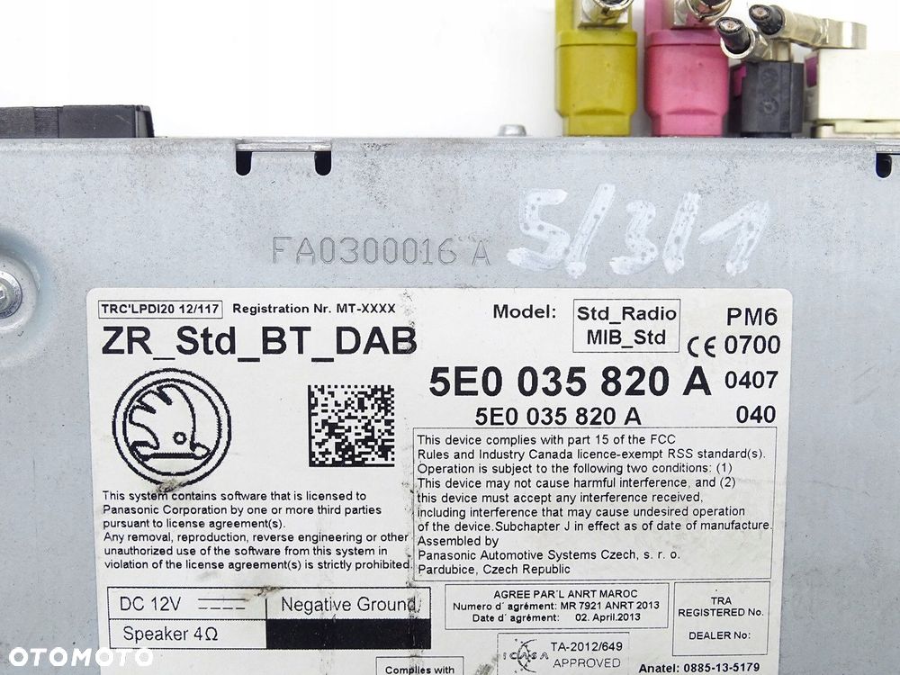 CZYTNIK KARTY SD SKODA OCTAVIA III 3 5E 5E0035820A - 7