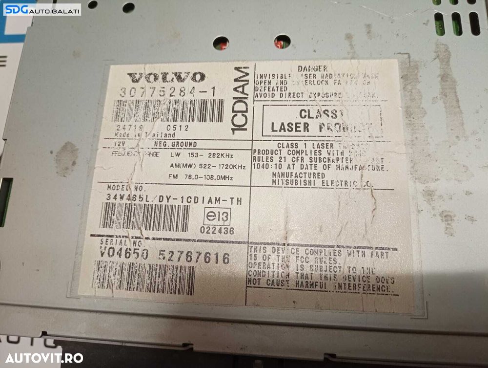 Unitate Radio CD Player Volvo S40 2 2004 - 2012 Cod 30775284-1 [M7496] - 4