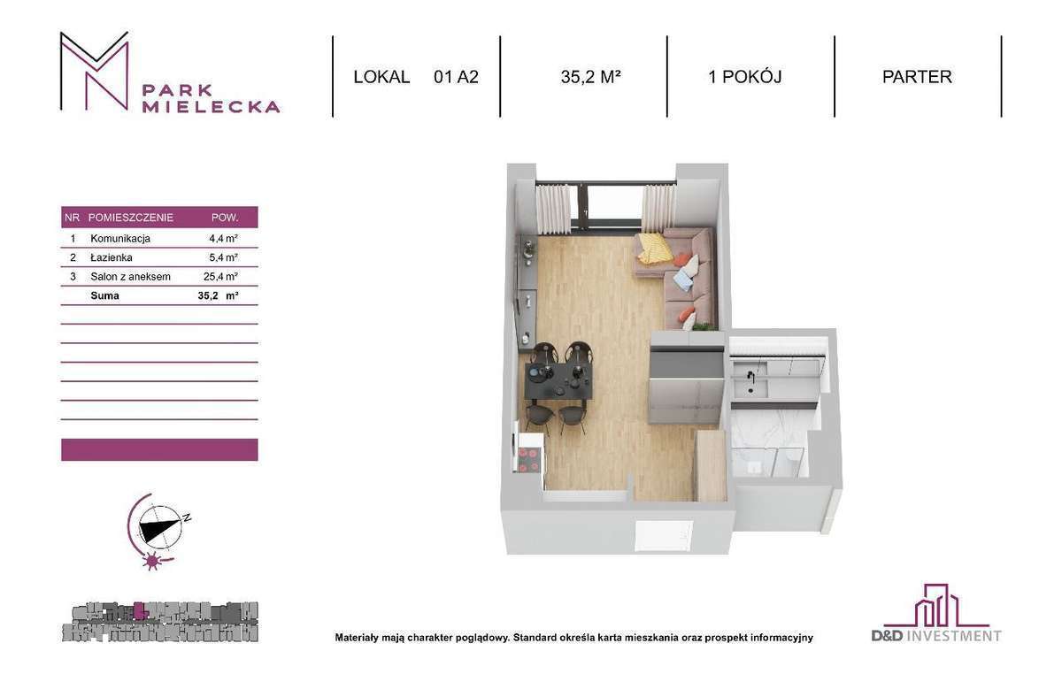 **Park Mielecka** Mieszkanie 35m2! D&D INVESTMENT