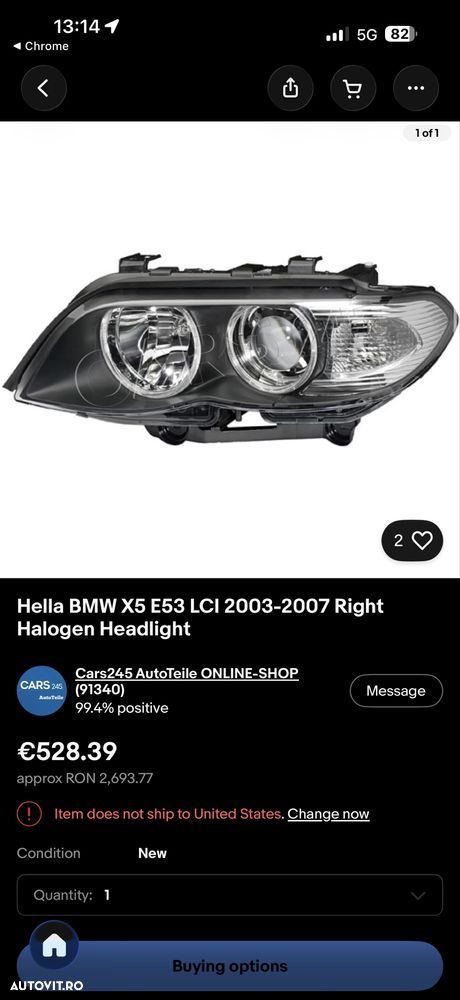 Faruri BMW X5 E53 NOI originale - 2