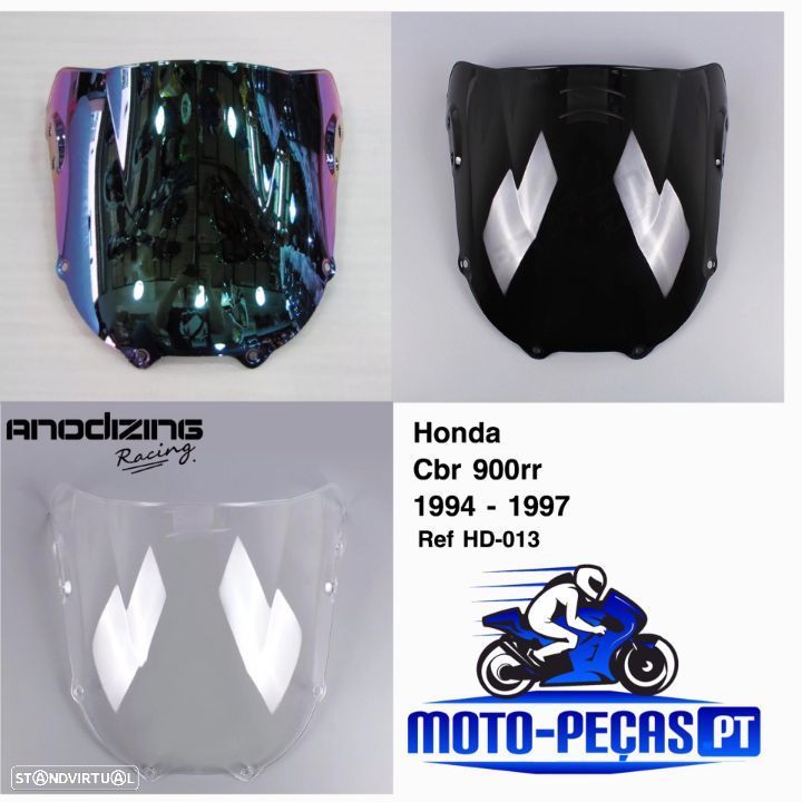 Viseira cbr 900 ano 1994 até 1997 briseira honda 900rr fireblade  vidro bolha - 1