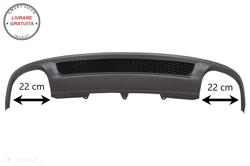 Bara Fata cu Difuzor Bara Spate si Ornamente toba Audi A4 B8 Facelift Sedan Avant - livrare gratuita - 12