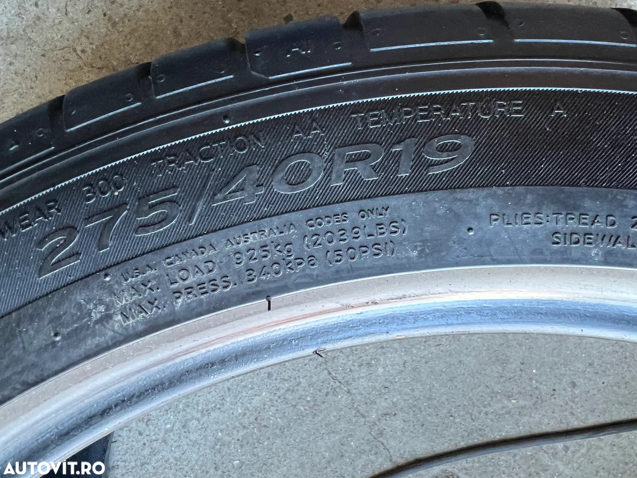 2 anvelope vara 275-40-19 hankook BMW F01 F02 BMW G11 BMW GT Mercedes W222 S class - 4