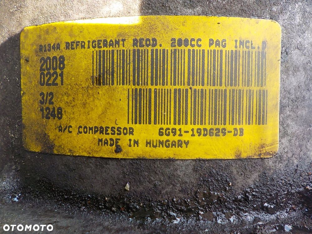 FORD MONDEO IV 2.0 B SPRĘŻARKA POMPA KLIMATYZACJI 6G91-19D629-DB - 2