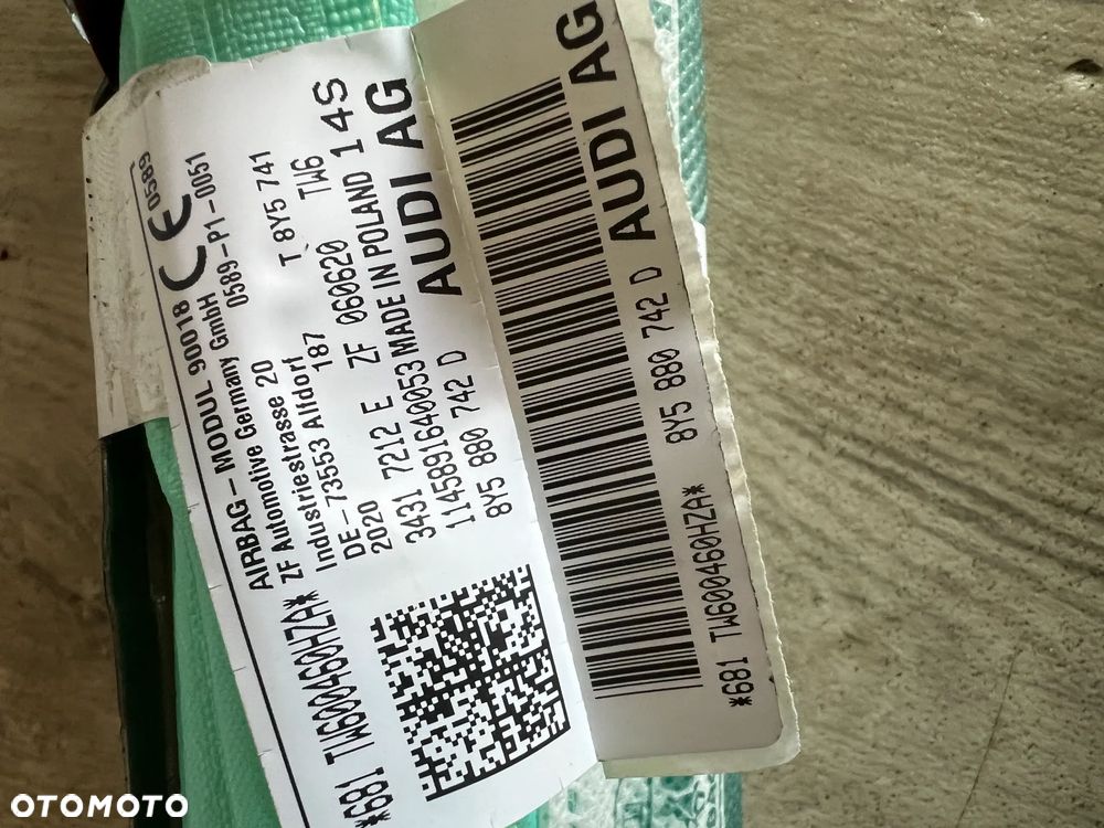 KURTYNA AIRBAG AUDI A3 8Y5 SEDAN 8Y5880741D 8Y5880742D ORYGINAŁ NIE REGENEROWANE - 3