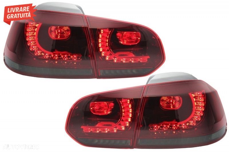 Stopuri Full LED VW Golf 6 VI (2008-2013) R20 Design Rosu Fumuriu - 5