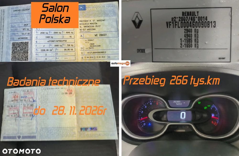 Renault Trafic L2H1 6cio osobowy Brygadowy DOKA Homologacja cięż. N1 FVAT23 Duża Ładowność 972kg - 8