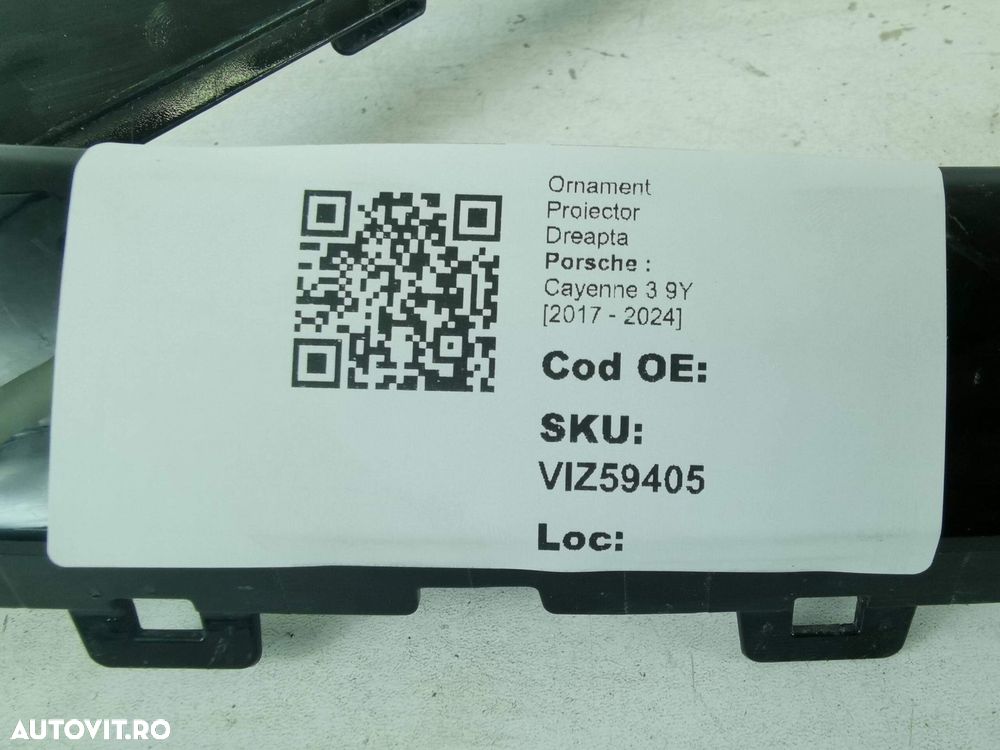Ornament Proiector Dreapta Porsche  Cayenne 3 9Y 2017 2018 2019 2020 2 - 8