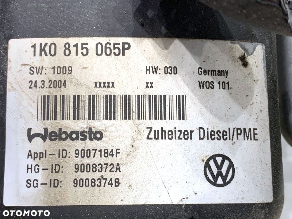 WEBASTO  VW TOURAN (1T1, 1T2) 2003 - 2010 2.0 TDI 16V 103 kW [140 KM] olej napędowy 2003 - 2010 - 6