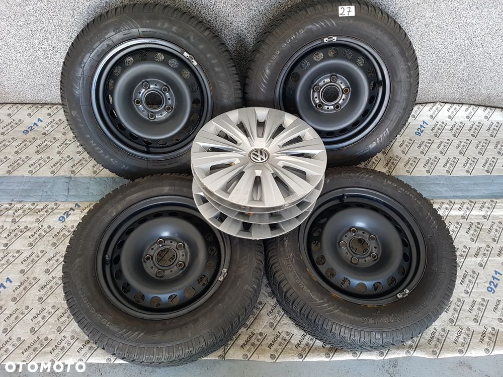 KOŁA ZIMOWE KOŁPAKI 195/65R15 VW TOURAN CADDY JETTA SKODA OCTAVIA AUDI  5X112 - 2