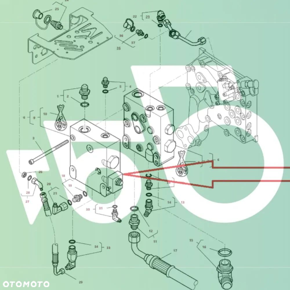 Zawór hamulca hydraulicznego 60749D 3797004M2 Massey Ferguson 7618 - 8