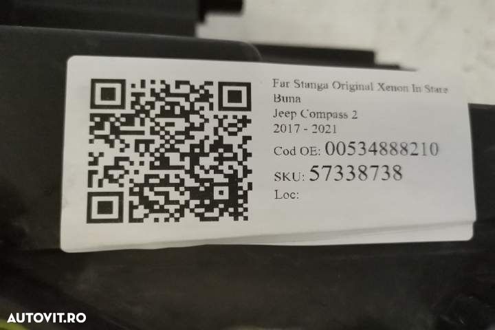 Far Stanga Original Xenon In Stare Buna Jeep Compass 2 2017 2018 2019 - 8
