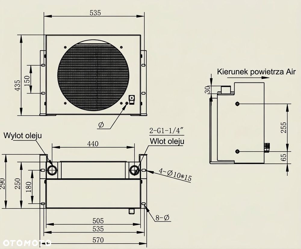 Chłodnica oleju hydraulicznego 250L/min 24V z termostatem - CENA BRUTTO - 3