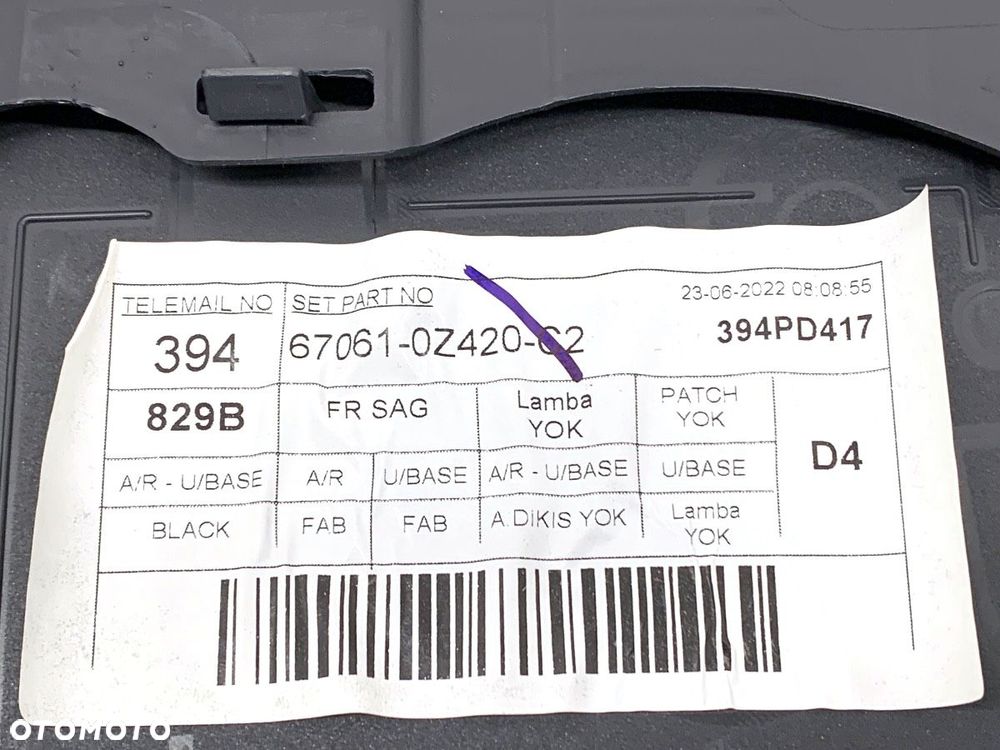 BOCZEK DRZWI PRAWY PRZÓD  TOYOTA COROLLA sedan (_E21_) 2019 - 2022 1.5 VVTi 92kW [125 KM] benzyna - 5