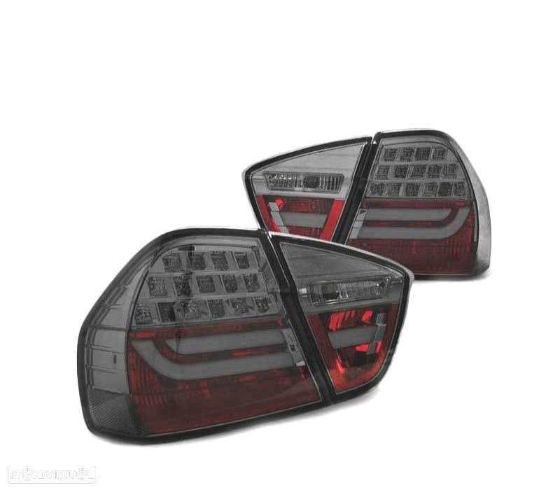 FAROLINS TRASEIROS LED BMW E90 SEDAN 05-08 SMOKED FUMADOS ESCURECIDOS - 2