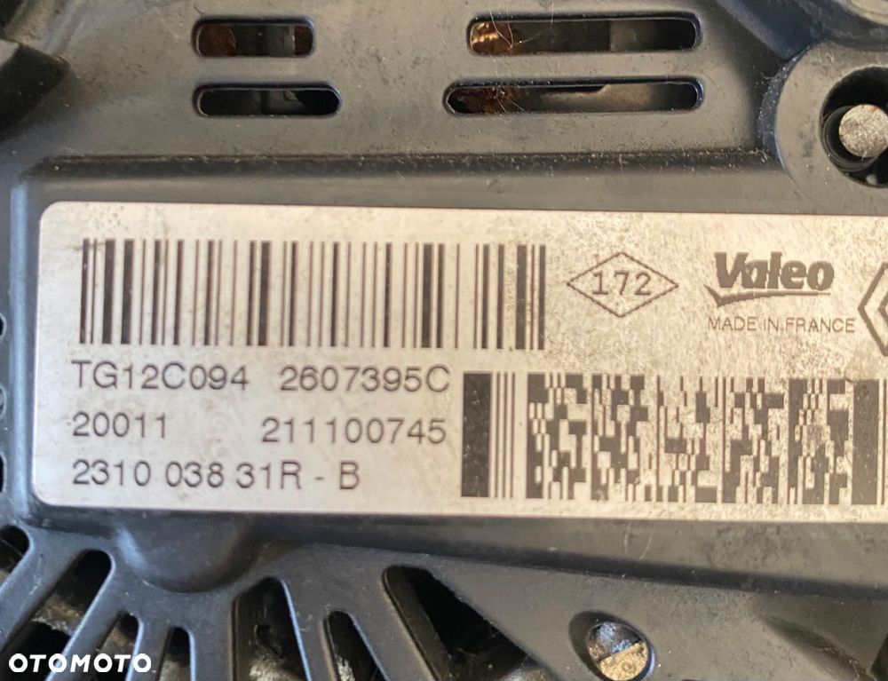 DACIA DUSTER 1 I   1.5 DCI  Logan Sandero 2 II DOKKER LODGY ALTERNATOR DASTER RENAULT SCENIC II THALIA LOGAN 231003831R  TG12C094  2607395C Renault - 7