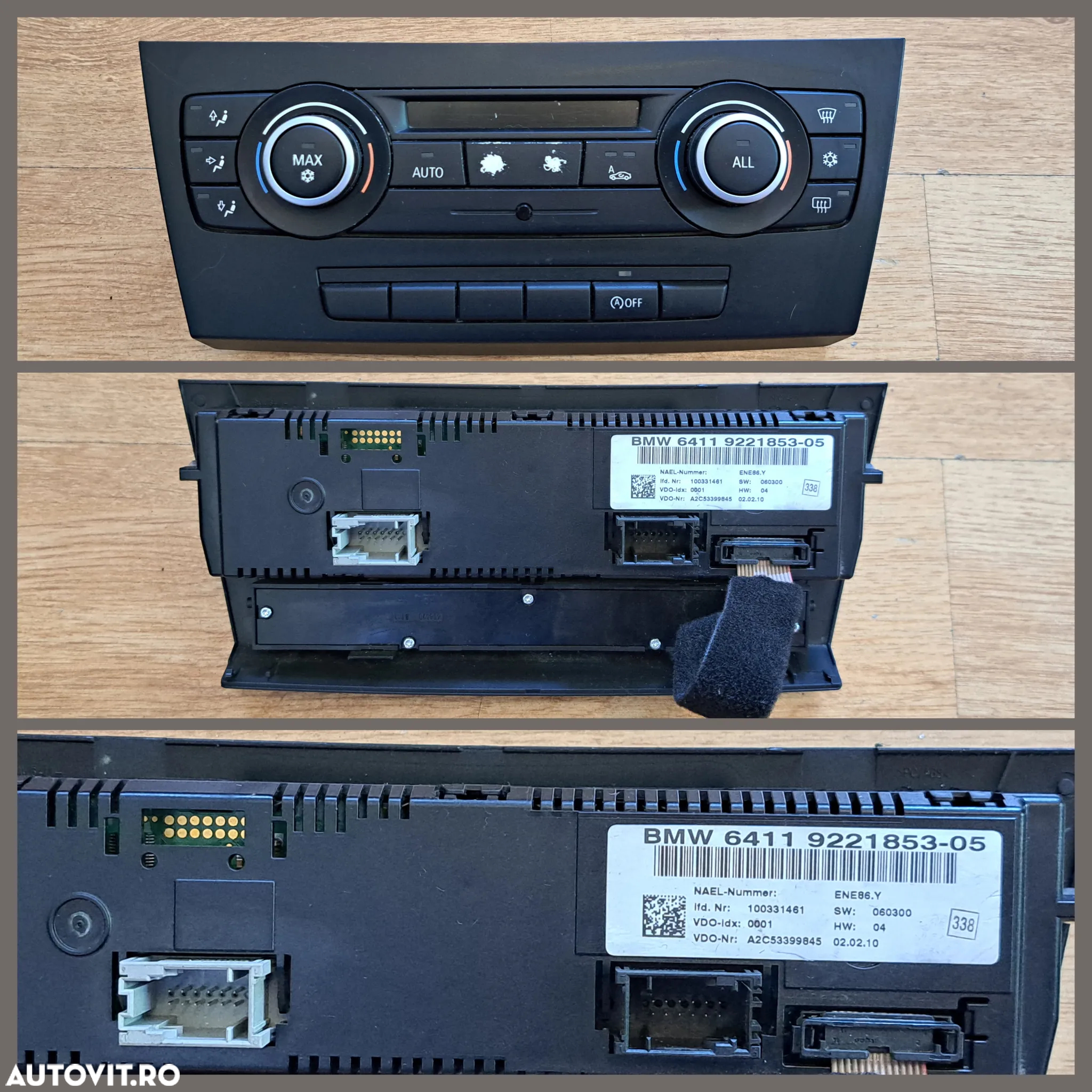 BMW seria 3 E90 volan sport pachet M SZL panou butoane geamuri oglinzi electrice butoane control clima Set Kit Pornire senzor ploaie condens buton start stop modul FRM II - 5