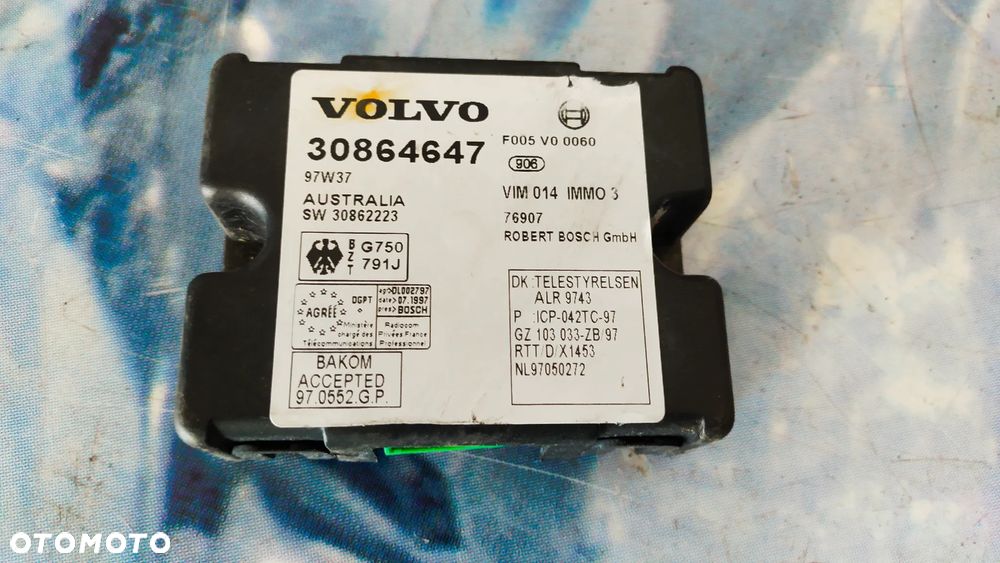 VOLVO S40, V40 MODUŁ / STEROWNIK IMMOBILIZERA 30864647 - 1