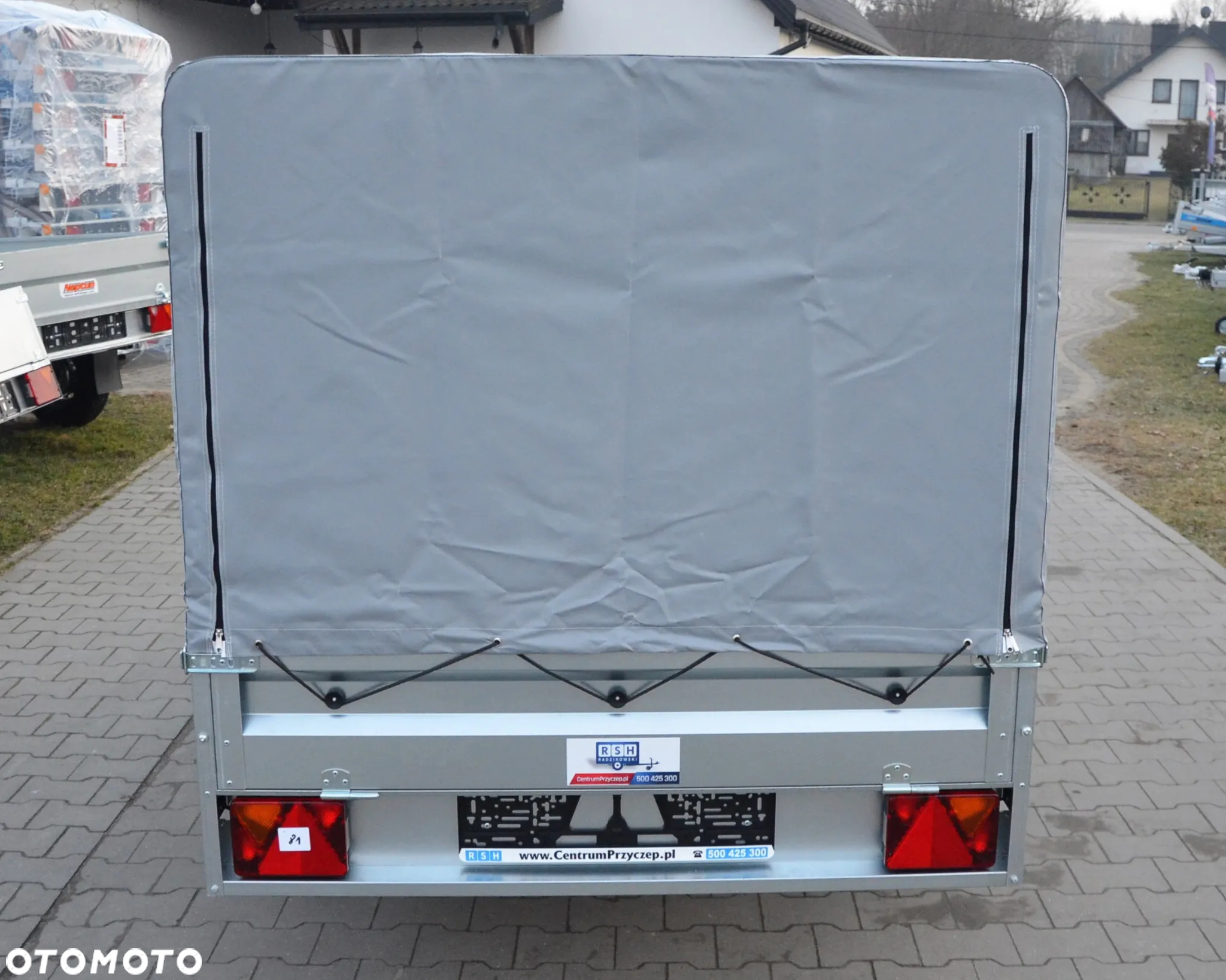 Neptun PRZYCZEPA SAMOCHODOWA N7-236 PTW 236X129X30 Z PLANDEKĄ ZE STELAŻEM I KOŁEM PODPOROWYM - 7