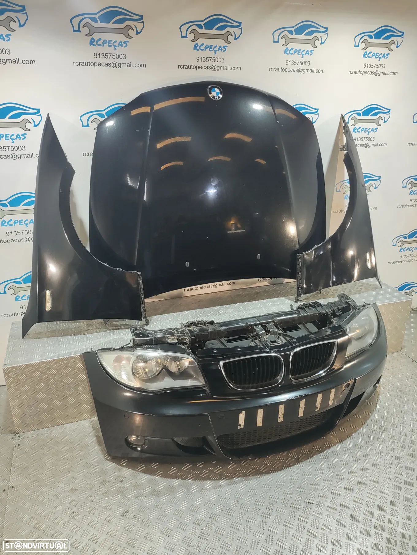 FRENTE COMPLETA BMW SERIE 1 E87 E81 PACK M PARACHOQUES SENSORES GUARDA-LAMAS OTICAS RADIADOR VENTILADOR FRENTE FIBRA REFORÇO - 3