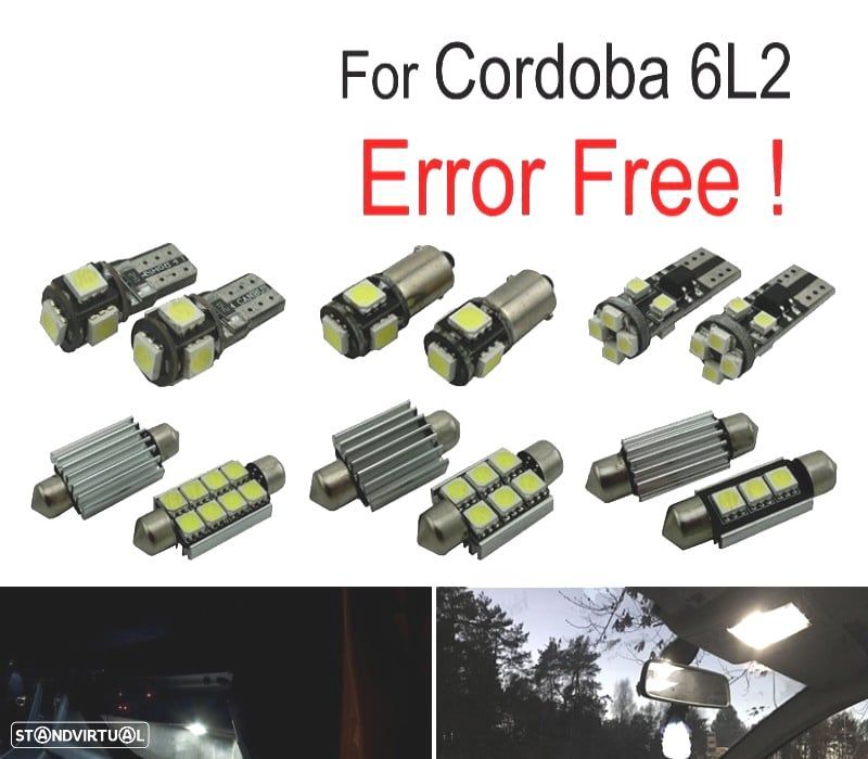 KIT COMPLETO 8 LAMPADAS LED INTERIOR SEAT CORDOBA 6L 6L2 03-09 - 1